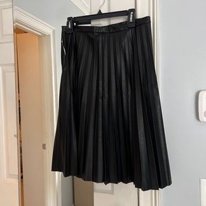 NWT JCrew faux leather black skirt 6 - midi length